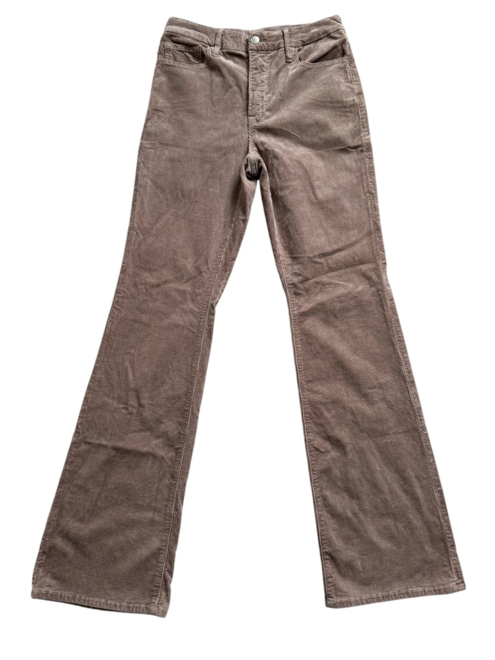 Good American Classic Slim Bootcut Corduroy Pants Size 6/28 Tan High Waist - Picture 3 of 7